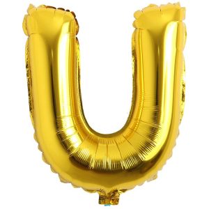U Harf İthal 16 İnç Gold Altın Folyo Balon